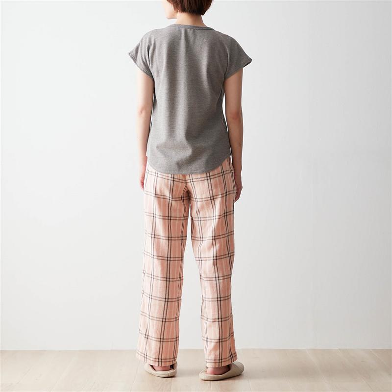 楽天市場 フロント二重ワッフル半袖 ダブルガーゼパンツパジャマ S M L Ll 3l 上下セット パジャマ ルームウェア 部屋着 レディース 半袖 半そで 夏用 Tシャツ ズボン 綿 可愛い おしゃれ ベルメゾン ベルメゾン 大人ファッション