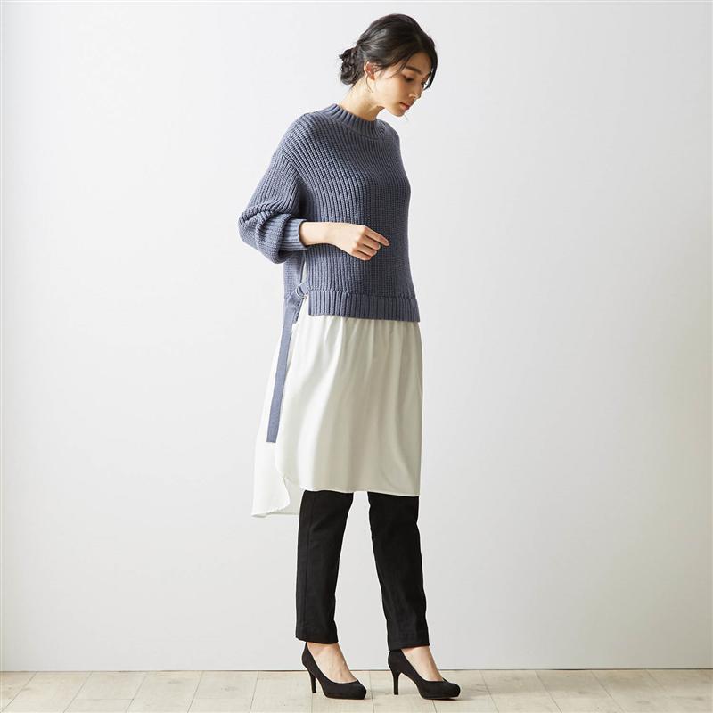 Belle Maison ベルメゾン ドッキングニットチュニック ブルー S M L Ll ベルメゾン レディース ファッション チュニック ワンピース 長め Fitzfishponds Com