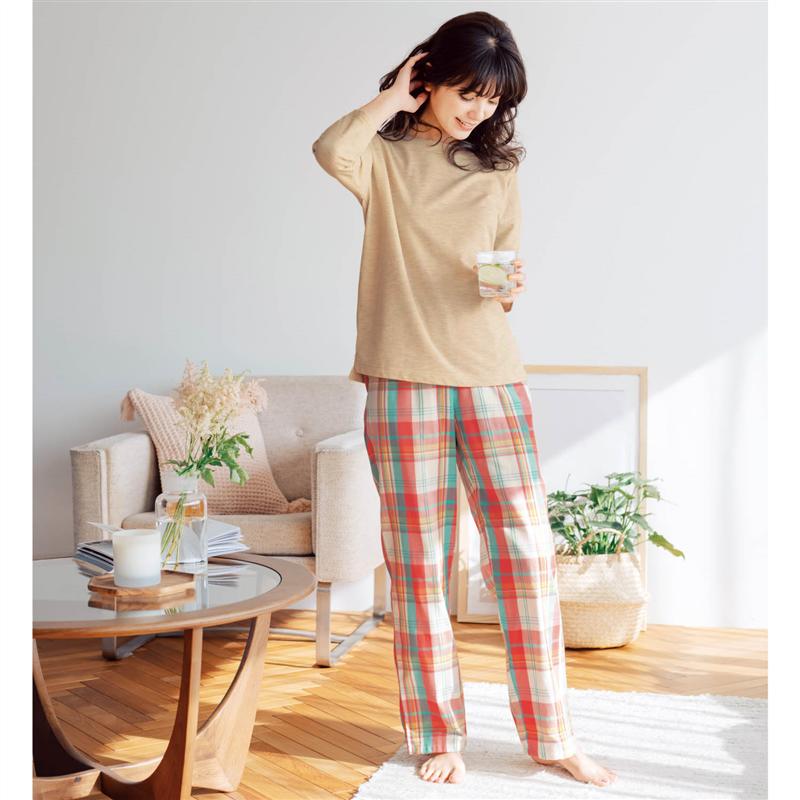 楽天市場 Belle Maison ベルメゾン 綿混七分袖 ダブルガーゼパンツパジャマ S M L Ll ベルメゾン レディース パジャマ 寝間着 部屋着 ルームウェア 上下セット セット 春 春夏 七分袖 お洒落 おしゃれ かわいい きれい ベルメゾン 大人ファッション