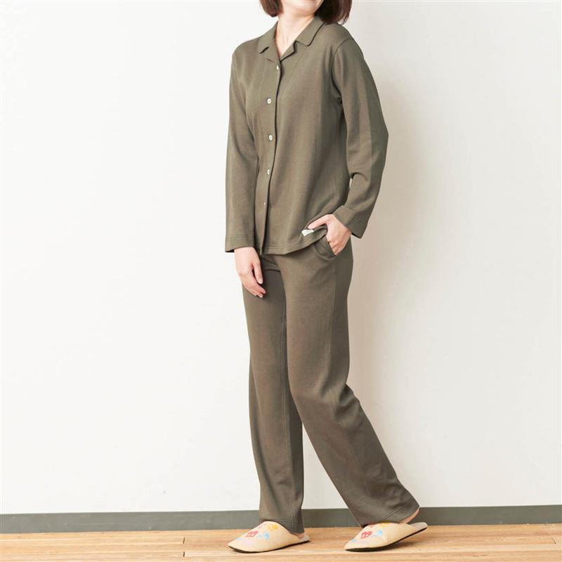 オーガニックコットンを使った綿 スムース長袖パジャマ M L Ll パジャマ 部屋着 ルームウェア 綿 女性 レディース かわいい 上下 セット 春 秋 冬 長袖 長そで 長ズボン ベルメゾン Dp Letempslev K7a Com