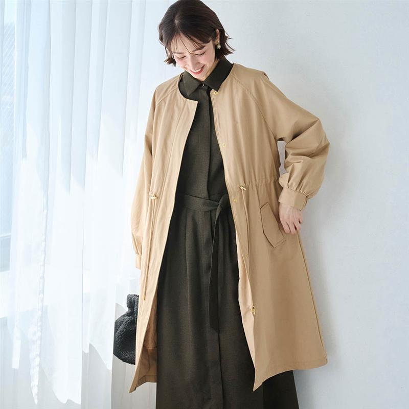 【ベルメゾン】 中わたライナー付きモッズコート【撥水加工】 ◆ S M L LL 3L ◆◇ レディース アウター コート モッズコート 冬 ライナー付き 撥水 あったか 吸湿発熱 ドロスト 着回し オフィス オフィスカジュアル 通勤 春 ◇