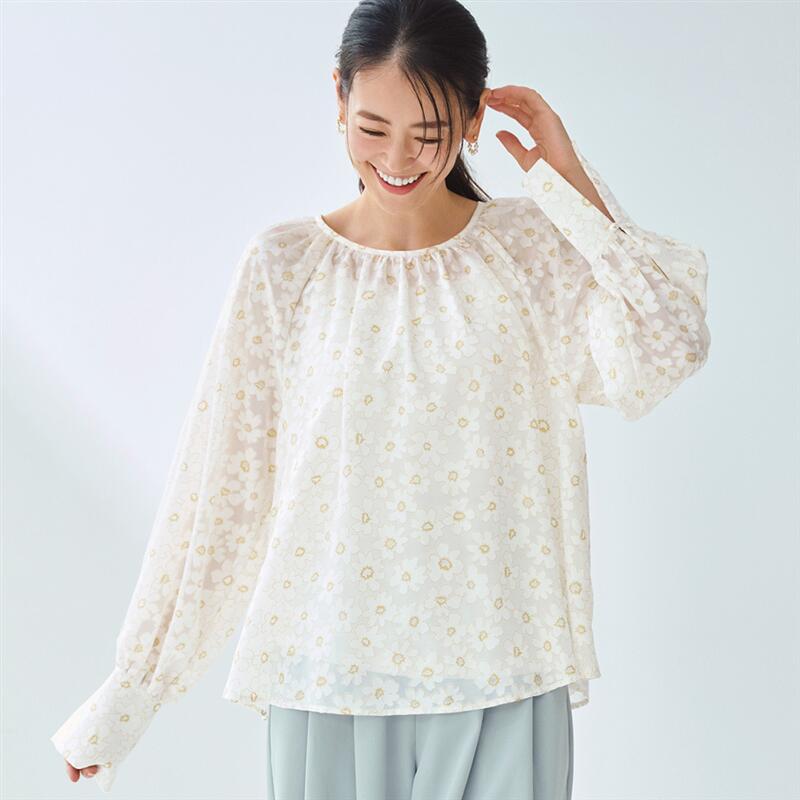 【ベルメゾン】 スタイルノート/StyleNote シアー感のあるオパールプリントブラウス ◆ S M L LL ◆ ◇ レディース 女性 トップス ブラウス シャツ レディーストップス レディースブラウス レディーストップス ◇