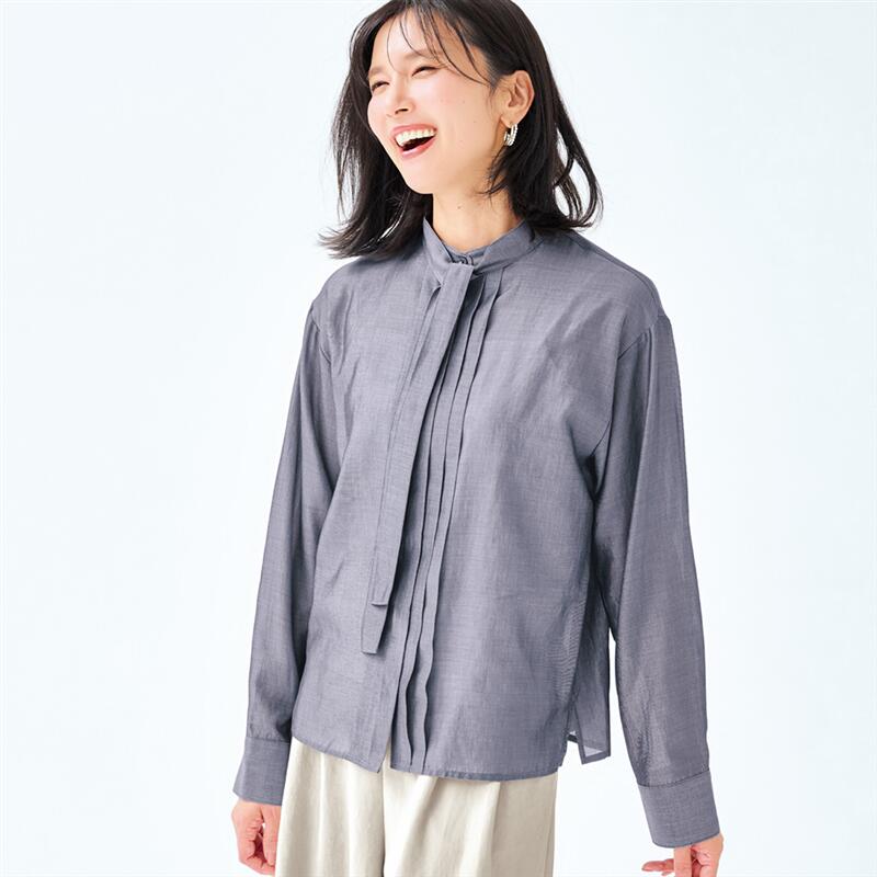 【ベルメゾン】 シアーデニム調ブラウス ◆ S M L LL ◆◇ レディース 女性 トップス ブラウス シャツ レディーストップス レディースブラウス レディーストップス スタイルノート StyleNote ◇