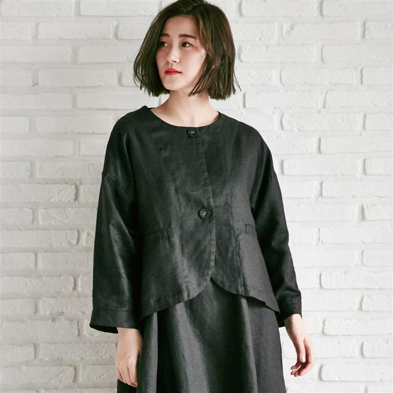 【ベルメゾン】リネンノーカラージャケット(S～3L) ◆ S M L LL 3L ◆ ◇ レディース アウター 上着 ジャケット ブルゾン ◇
