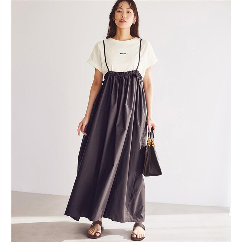 【ベルメゾン】 大人のジャンスカワンピース ◆ ◆◇ レディース 女性 スカート ジャンパースカート ジャンバースカート ジャンスカ レディーススカート ボトム ボトムス ◇