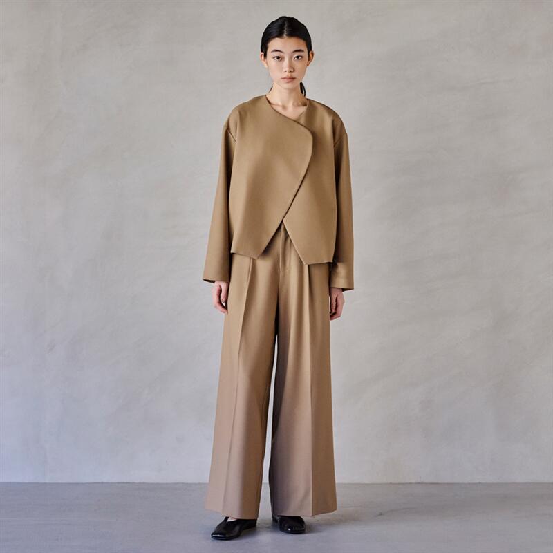 【ベルメゾン】 セットアップ ラウンドジャケット＋ワイドパンツ コモンハウス COMMON +HAUS ◆ S M L ◆◇ レディース 女性 スーツ ビジネススーツ リクルートスーツ パンツスーツ レディーススーツ パンツ ビジネス リクルート ◇