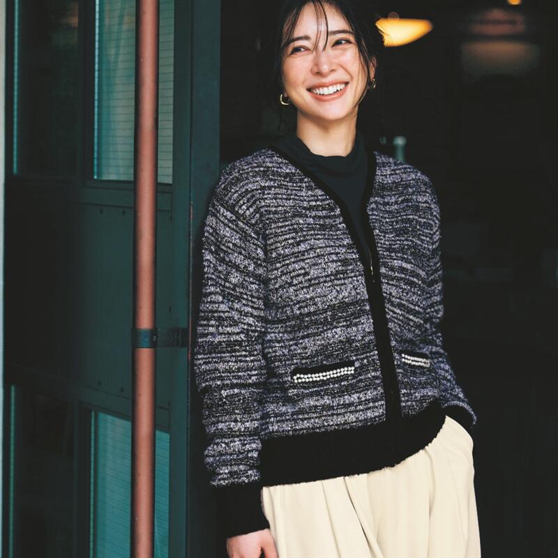 【ベルメゾン】編地変化のあるニットブルゾン ◆ S M L LL ◆ ◇ レディース 女性 アウター 上着 ジャケット ブルゾン レディースジャケット レディースブルゾン アウターウェア ◇｜ベルメゾン　大人ファッション