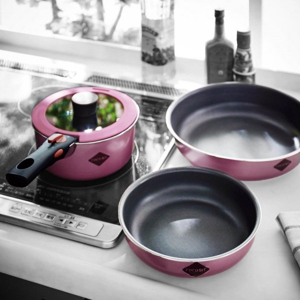 楽天市場 ベルメゾン フライパン 取っ手が取れる鍋 フライパン5点セット ｉｈ対応 カラー ピンク ピンク 調理 料理 器具 ツール 道具 フライパン パン 家具 インテリアのベルメゾン