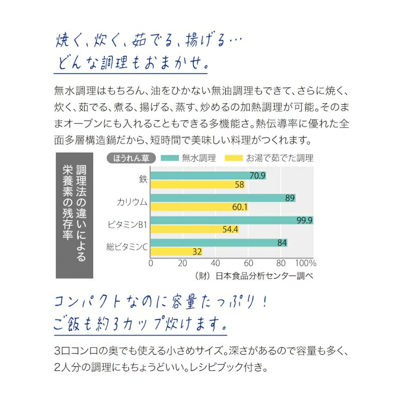 ベルメゾン 家族が喜ぶ焼く 煮る 揚げるコンパクト無水調理鍋 調理 料理 器具 ツール 道具 鍋 土鍋 圧力鍋 Ih ガス 無水 ビタクラフト Mavipconstrutora Com Br
