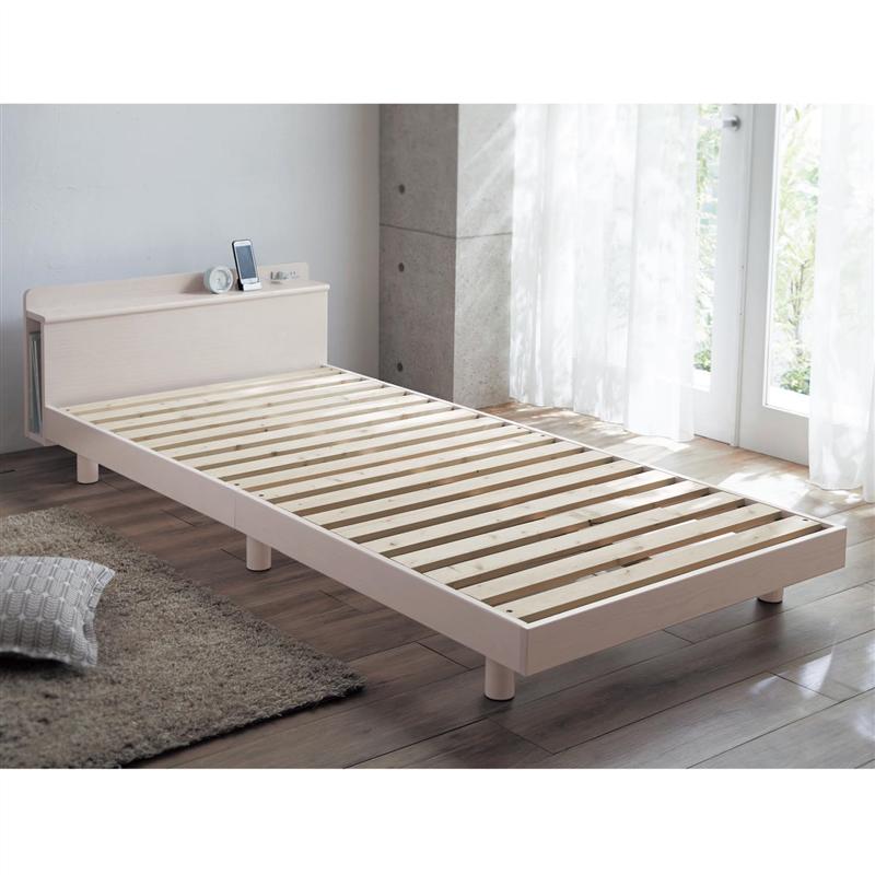 楽天市場 ベルメゾン ヘッドボードにも収納できる継ぎ脚式コンセント付きベッド ホワイト 寝具 ベッド 本体 収納 寝室 シングル シングル ベッド 高さ調整 コンセント 収納付き 木 ｂｅｄ 家具 インテリアのベルメゾン