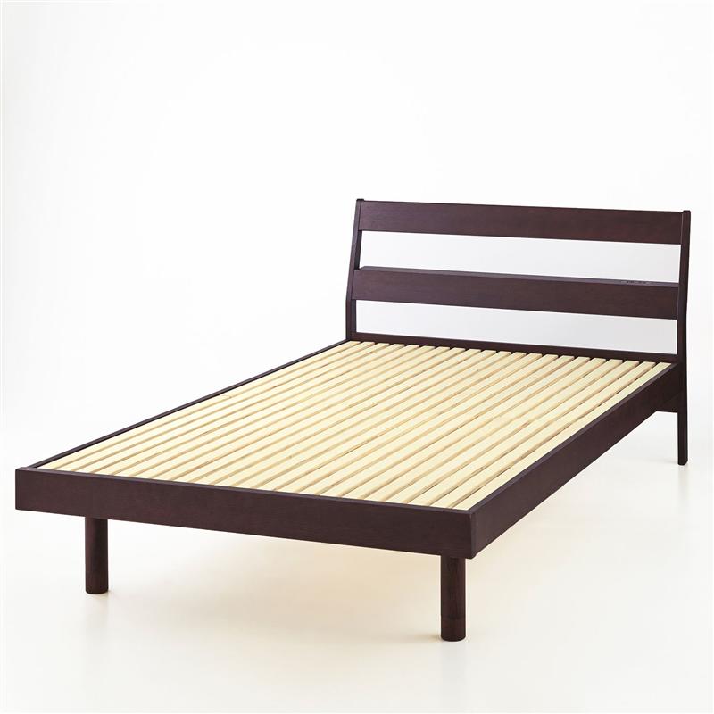 楽天市場 ベルメゾン オーク材の棚付き高さ調整すのこベッド ダークブラウン セミダブル 寝具 ベッド 本体 収納 引出し ひきだし 引き出し 北欧 シンプル フロアベッド すのこベット フレーム ベッドフレーム コンセント付き 充電 家具 インテリアの