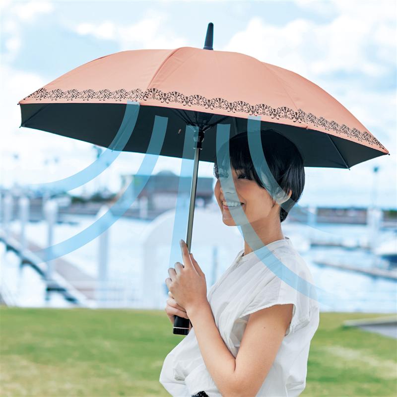 楽天市場 ベルメゾン 扇風機付き日傘 １級遮光 ピンク レディース 女性 傘 かさ パラソル 日傘 晴雨 兼用 おしゃれ かわいい プレゼント 家具 インテリアのベルメゾン