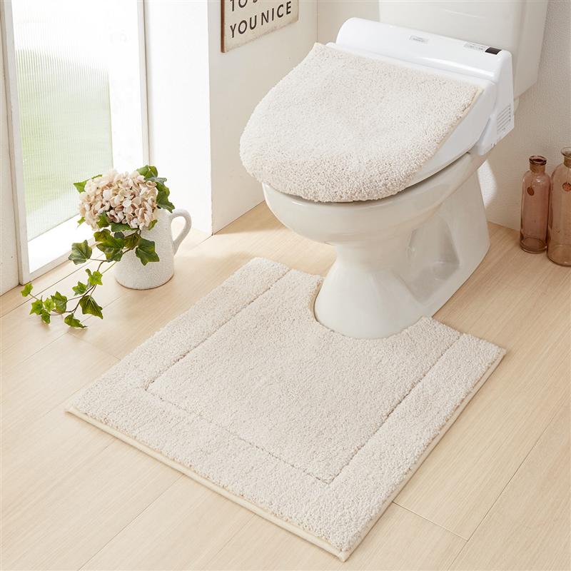 楽天市場 ベルメゾン ボリュームたっぷりのふわもこトイレマット フタカバー 単品 ベージュ 標準マット フタカバーなし トイレ 便所 お手洗い おしゃれ 家具 インテリアのベルメゾン