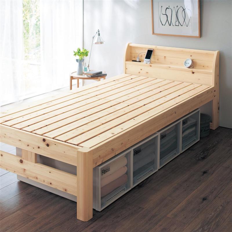 ベルメゾン 国産ひのきの頑丈ベッド 「 セミダブル 」◇ 家具 ファニチャー ベッド ベット bed 寝室 新生活 ◇|家具・インテリアのベルメゾン