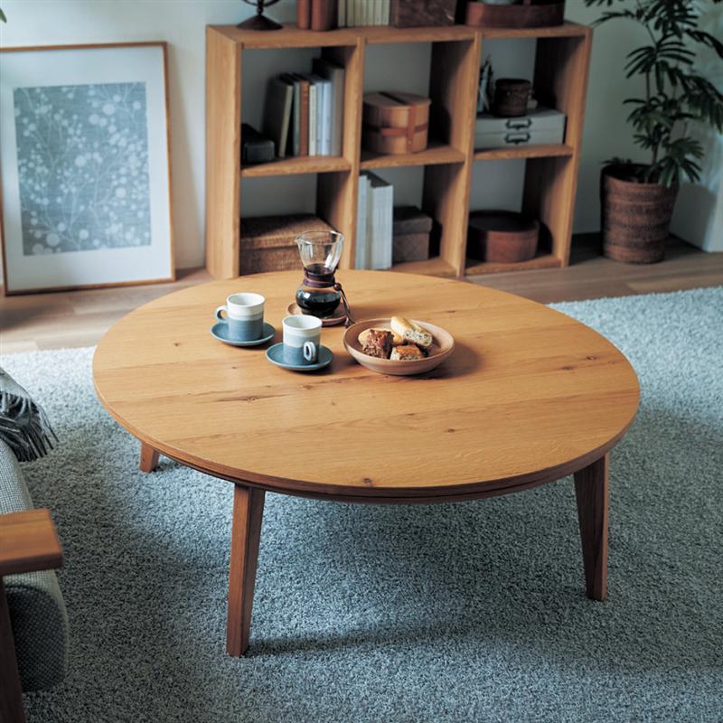 円形こたつ　コタツ ローテーブル 座卓 ダイニングテーブル 楽天市場】こたつテーブル 節あり オーク材 円形 | Bタイプ : 幅80cm