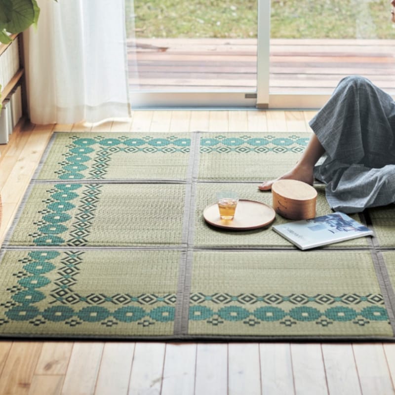 ＜厚み約12mm＞ い草ラグ ウレタン入り コンパクトにたためる ◆ 約195cm × 260cm ◆ ◇ 夏 夏用 ふっくら 厚手 アクセントラグ ラグ ラグマット 絨毯 い草 ラグ ジャパンディ 畳ラグ ベルメゾン