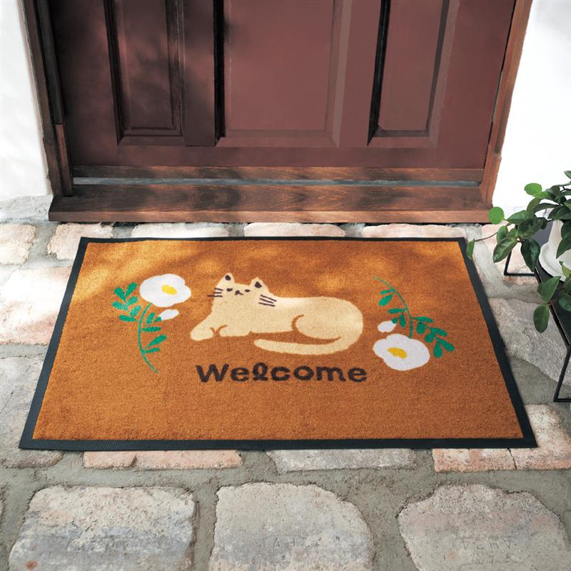 美品 可愛い エルメス ビーチタオル ラグ 玄関マット キリン 動物 黄色 茶色 楽天市場】アニマルテイスト 泥落とし 玄関マット | 52cm × 73cm