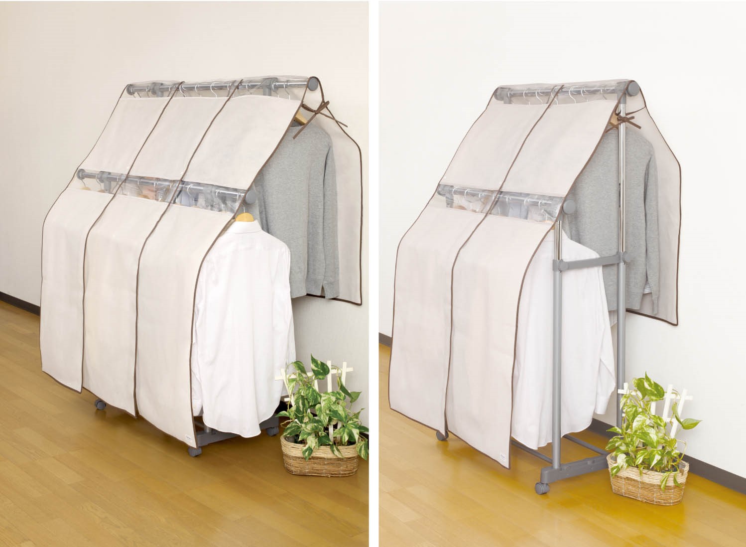 楽天市場】ベルメゾン 伸縮頑丈ダブルハンガーラック ◇ 小 ◇ ◇ 収納