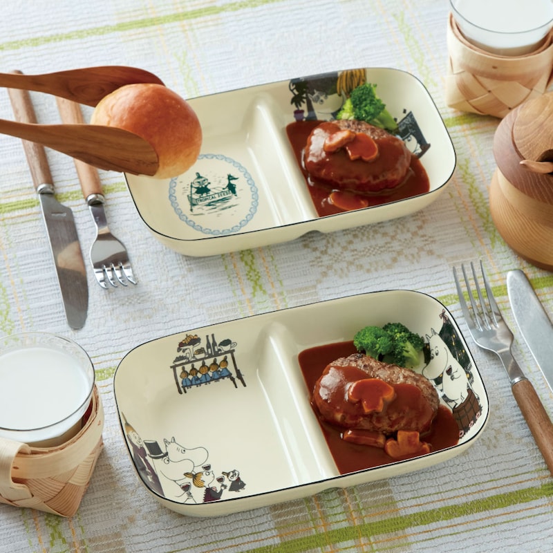 [楽天連続1位] ムーミン 美濃焼 仕切り皿 | 幅約21.5cm 奥行約13.5cm 高さ約3.5cm | ムーミン スナフキン リトルミイ プレート キッチン お皿 新生活 かわいい ディッシュ グッズ テーブルウェア画像