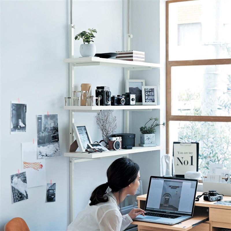 楽天市場】ベルメゾン 突っ張りL字ラック ホワイト 「 ホワイト