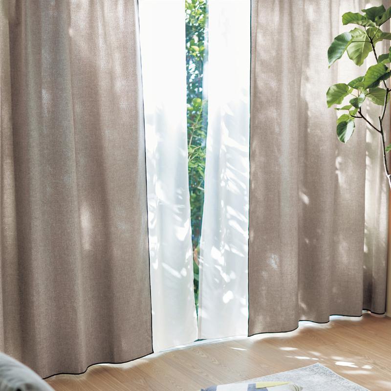 フレンチリネンカーテン・2枚セット 麻100% カーテン 「リネン」 幅100cm 2枚組 【UNI】｜イケヒコ公式通販