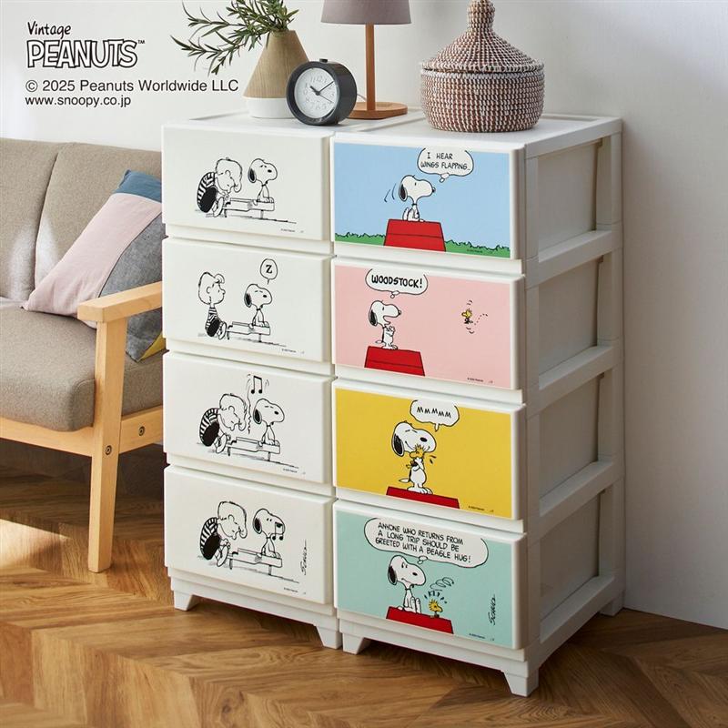 楽天市場】PEANUTS 卓上3段チェスト スヌーピー ◇ 幅34cm 奥行27.5cm