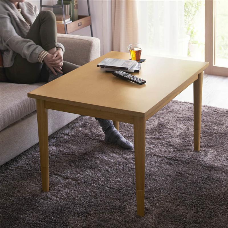 ベルメゾン 3段階に高さが変えられるデザインこたつテーブル 「 ナチュラル 」◆ 長方形・A ◆(タイプ・ヒーター)◇ 家具 ファニチャー テーブル こたつ 炬燵 火燵 リビング 新生活 あったか 冬 おしゃれ 継ぎ脚 継脚 リビングテーブル ◇
