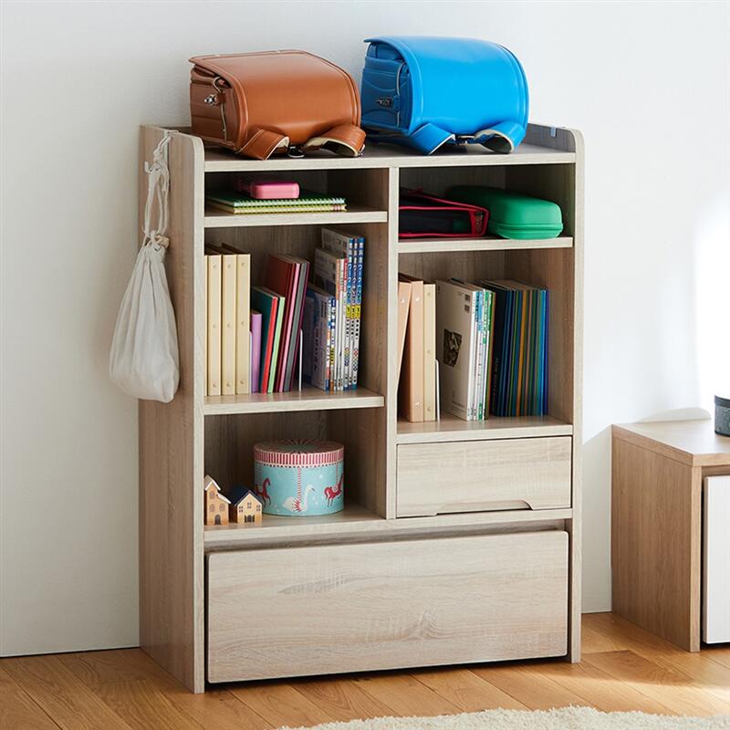 学校用品 & ランドセルラック | ワイド(ワゴンタイプ) 幅78cm 奥行39.5cm 高さ105cm | キッズ収納 ランドセルワゴン 子ども用 入園 入学 入園準備 入学準備 シンプル おしゃれ シック トレンド キッズ|家具・インテリアのベルメゾン