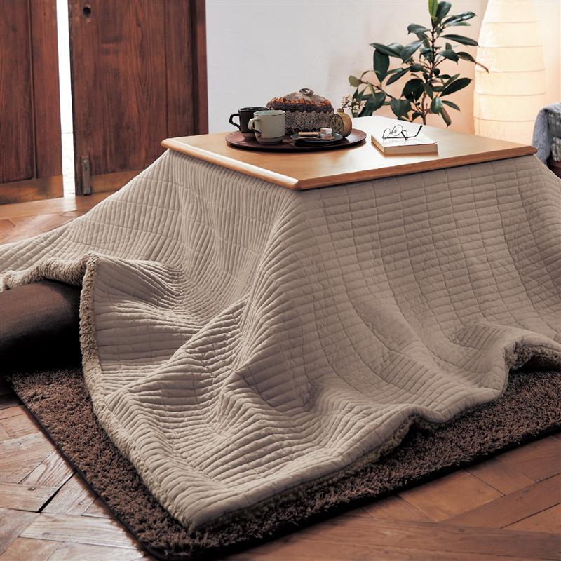 こたつ掛け布団 イブル風 吸湿発熱 ボア | 正方形 | こたつ掛けふとん