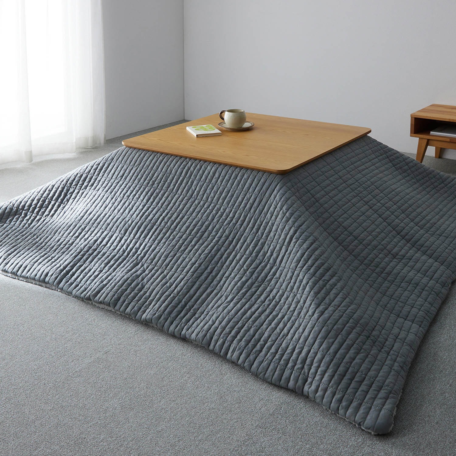 こたつ掛け布団 イブル風 吸湿発熱 ボア | 正方形 | こたつ掛けふとん