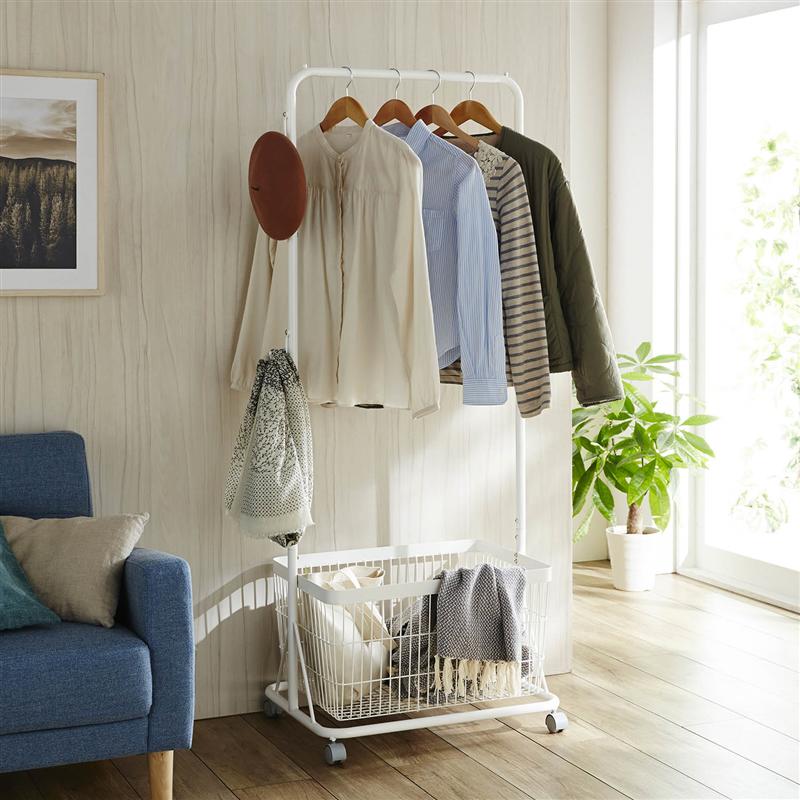 楽天市場】ベルメゾン 伸縮頑丈ダブルハンガーラック ◇ 小 ◇ ◇ 収納