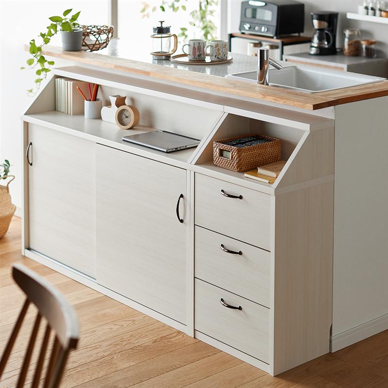 楽天市場】【日本製】 奥行30cm カウンター下 可動棚 キャビネット