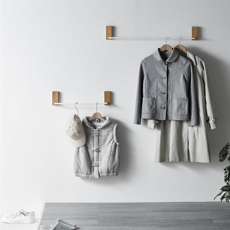 ピンで簡単設置 どこでも壁付け収納バー