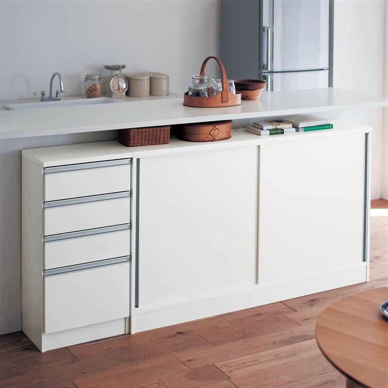 カウンター下引き戸キャビネット 12月25日までお得】 カウンター下引戸キャビネット[日本製] ＜奥行30cm