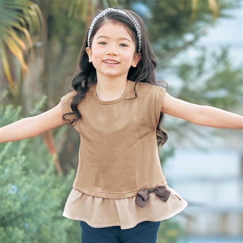 楽天市場 ベルメゾン ぺプラム切替え フレンチスリーブ Tシャツ ベージュ 80 90 100 110 1 130 子供服 子供 服 子供用品 ガールズ 女の子 子供用 Tシャツ 半袖 通園 通学 登校 ベルメゾン ママ