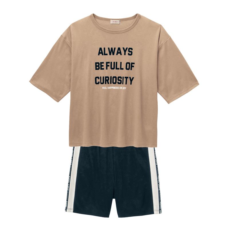 楽天市場 ベルメゾン 半袖 Tシャツ ロゴ入りショート パンツ パジャマ サックス ブラック 130 140 150 160 子供 服 子供 服 子供用品 男の子 女の子 子供用 パジャマ 部屋着 スムース パジャマ ベルメゾン ママ