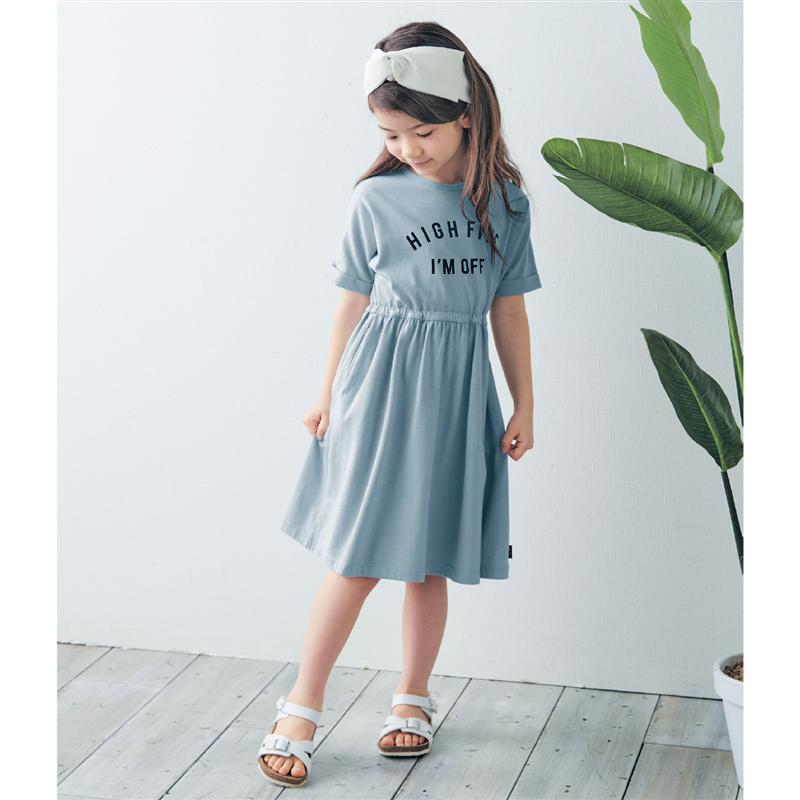 楽天市場 ベルメゾン ウエスゴムプリント 半袖 ワンピース スモーキーサックス 90 100 110 1 130 子供服 子供 服 子供用品 ガールズ 女の子 子供用 小学生 ベルメゾン ママ