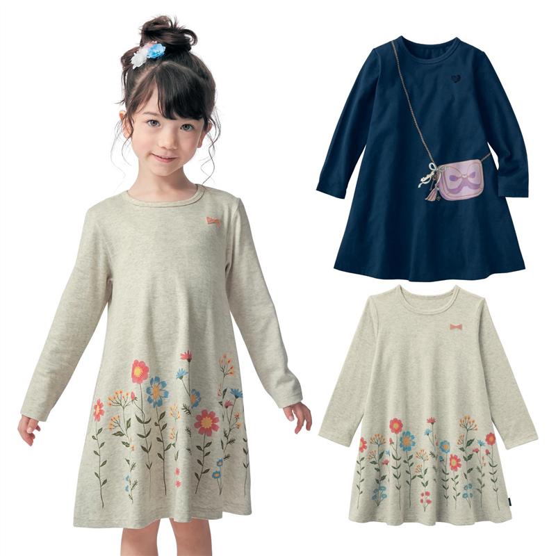 楽天市場 ベルメゾン4店舗買い回り最大p10倍 5 7 木 1 59まで ベルメゾン 長袖 ワンピース ネイビー 90 100 110 1 130 子供 服 子供用 こども キッズ ワンピース ベルメゾン 子供服 子供 服 子供用 Tシャツ 入園 入学 新学期 衣替え ジータ