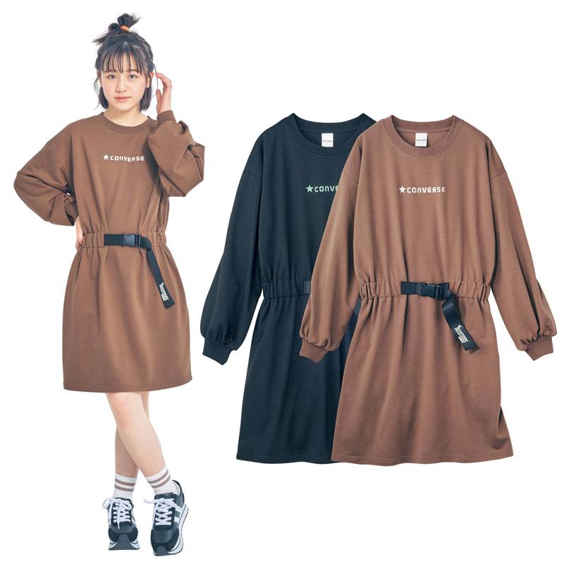 楽天市場 ベルメゾン ベルトデザイン ワンピース モカ J Xxs 135 145 J Xs 145 155 J S 150 160 ベルメゾン 子供服 子供 服 ガールズ 女の子 キッズ ジュニア ワンピ ベルメゾン ママ