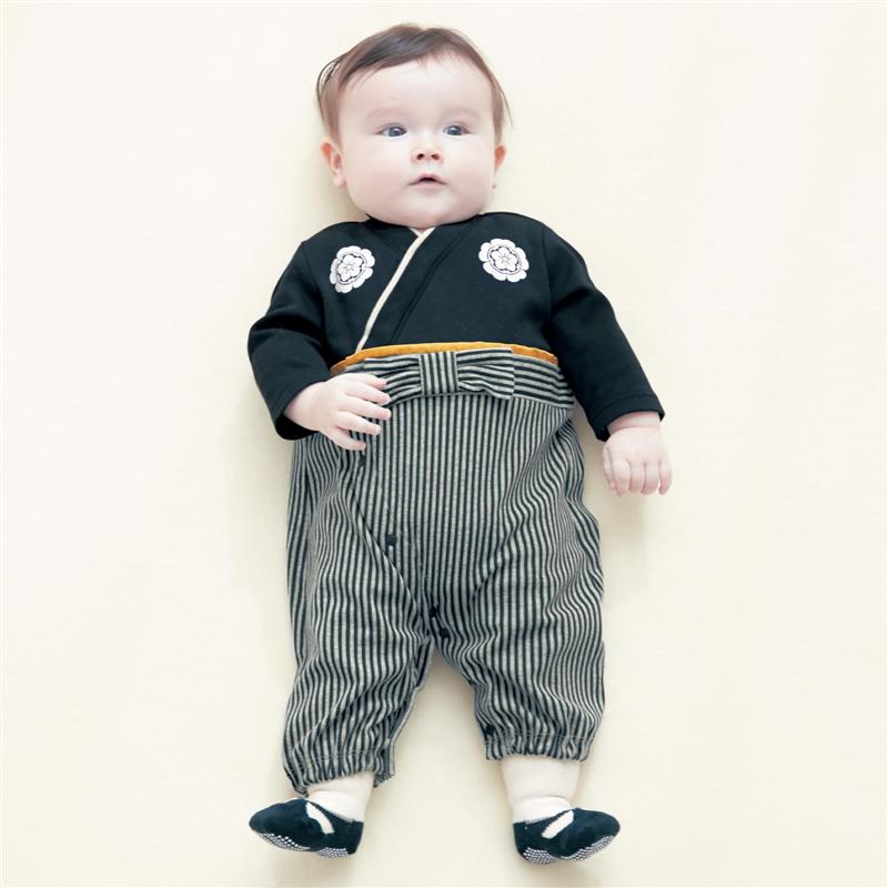 楽天市場 ベルメゾン 紋付風ツーウェイオール ブラック系 ５０ ６０ ベビー 服 新生児 男の子 新生児服 出産祝い ギフト プレゼント ベビー カバーオール ロンパース 端午の節句 お正月 結婚式 フォーマル お食い初め ベルメゾン ママ
