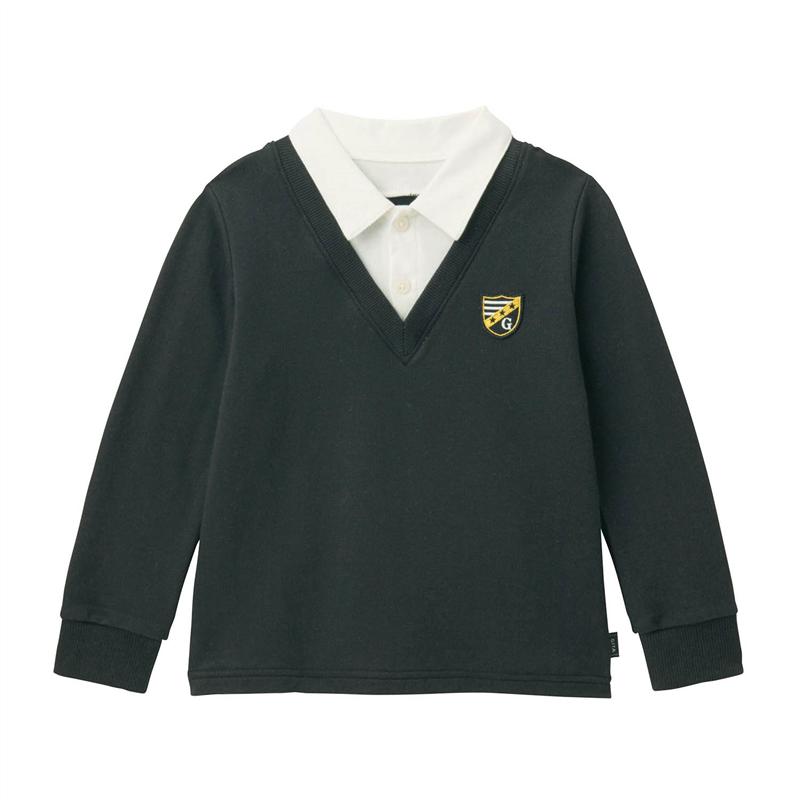 【ベルメゾン】　レイヤード風　長袖　90　おでかけ　120　小学生　100　男の子　プルオーバー　◇　「ブラック」　◆　子供服　よそゆき　キッズ　80　110　トップス　130　◆◇　ボーイズ　フォーマル