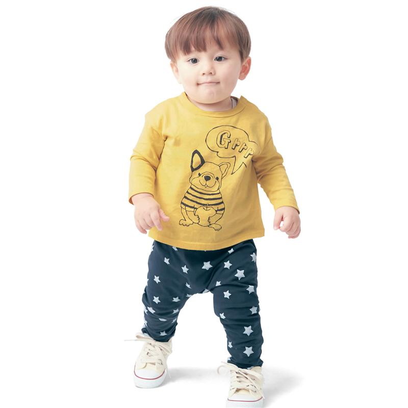 楽天市場 ベルメゾン プリント Tシャツ カエル パンツ 2点セット スモークイエロー ネイビー星 70 80 90 100 ベビー 服 ベビー トップス ボトムス ベビー服 子供服 子供 服 通園 通学 ベルメゾン ママ