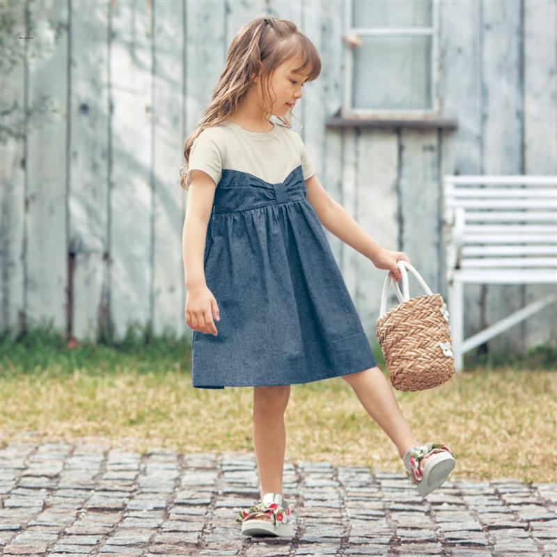 楽天市場 ベルメゾン ビスチェ風ドッキング ワンピース ブルー ダンガリー 90 100 110 1 130 子供服 子供 服 子供用品 ガールズ 女の子 子供用 Tシャツ ベルメゾン ママ