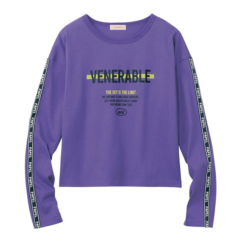 楽天市場 ベルメゾン ロゴテープ使い 綿100 長袖 Tシャツ パープル 135 145 145 155 150 160 155 165 ベルメゾン 子供服 子供 服 ガールズ 女の子 キッズ ジュニア Tシャツ ベルメゾン ママ