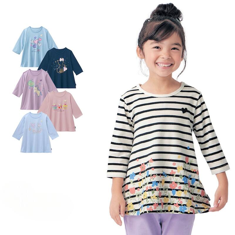 楽天市場】七分袖 Aライン 名札ココ プリント Tシャツ ◇ 90-130