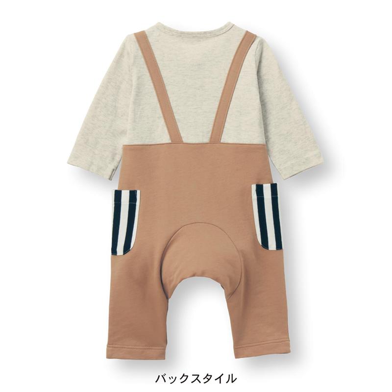 最大55%OFFクーポン ベビー服 柄ポケット付き サロペット風 前開き カエル脚風 ロンパース ベージュ グリーン 60 70 80 ベビー  カバーオール ショートオール つなぎ 22C toothkind.com.au