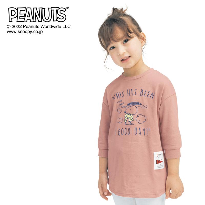 市場 ベルメゾン Aライン 子供服 ピーナッツ スヌーピー Peanuts ドロップショルダー 7分袖 キッズ