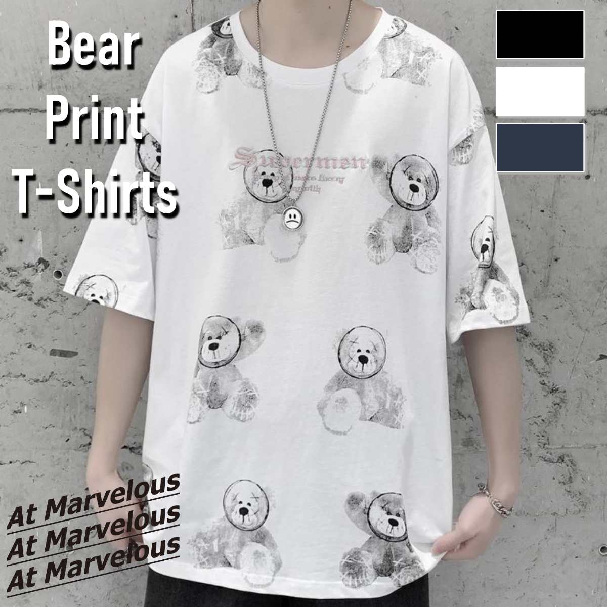 楽天市場 シャドウくまプリントｔシャツ メンズ ストリートファッション 半袖tシャツ トップス 夏 総柄 クマ ストリート系 トレンド おしゃれ クマ ストリート系 オシャレを探す Zutty ズッティ