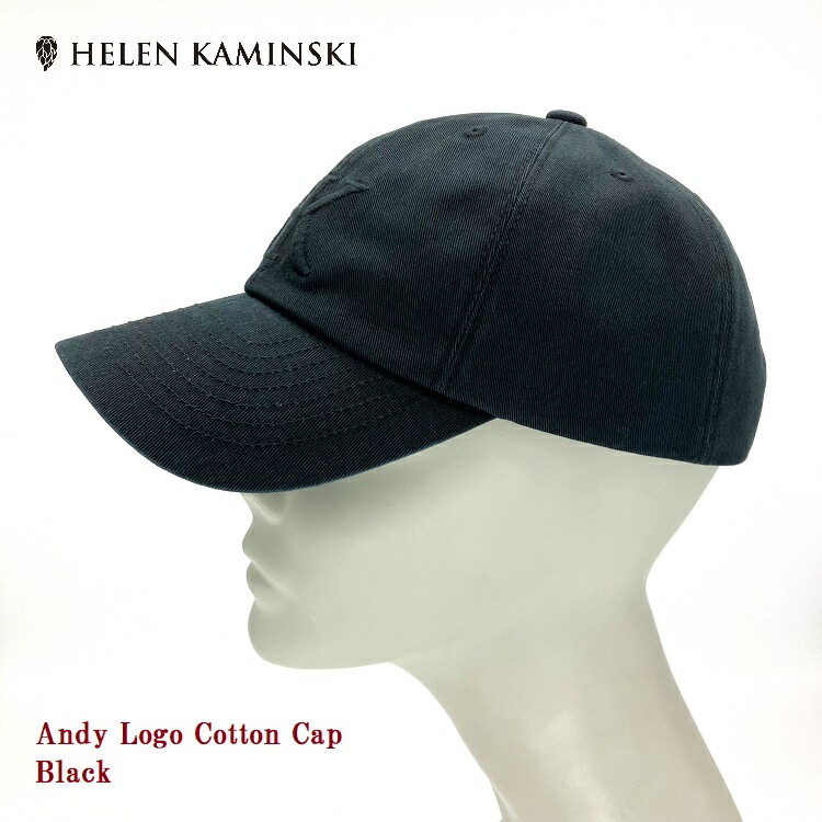 HELEN KAMINSKI(ヘレンカミンスキー)置き目代わりになる店《ヘレン カミンスキー》Andy Logo Cotton Cap【Black／Parchment】42-2551 / CP 帽子-バッグ・小物・ブランド雑貨-キャップ