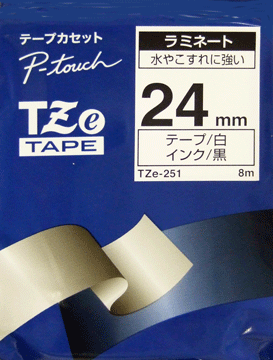 楽天市場】(黒文字 赤テープ 12mm) ピータッチラミネートテープ TZe